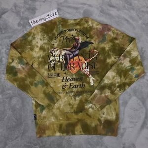 Prps Crewneck Top Tie-Dye Olive Twist Multicolor  Graphic Sweatshirt Men's Sz M